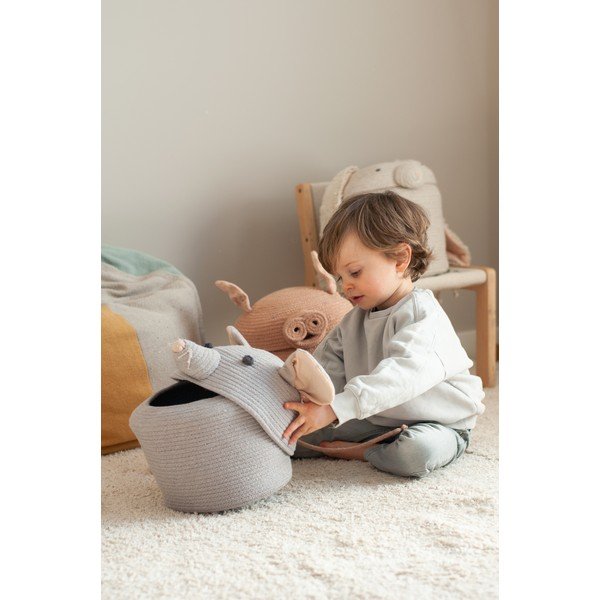 Pelēks tekstila bērnu rotaļlietu grozs ø 25x30 cm Renata the Rat – Lorena Canals-image-1