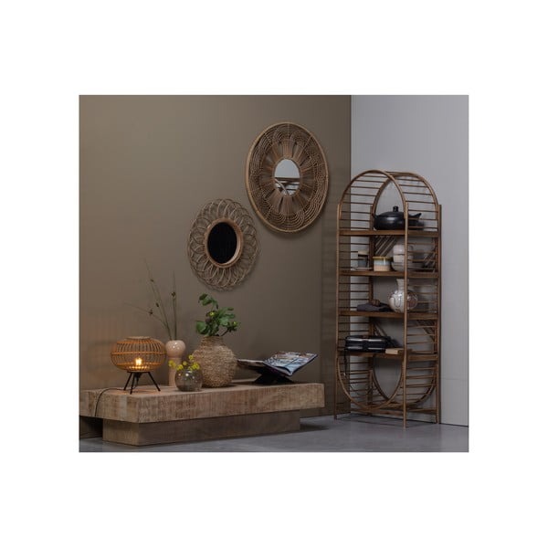 Sienas spogulis ar bambusa rāmi ø 59 cm Flores – Basiclabel -image-1