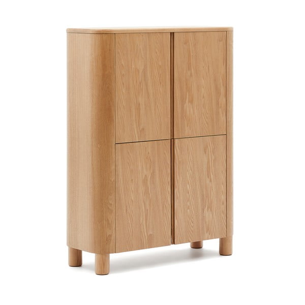 Dabīga toņa skapītis ar oškoka imitāciju 100x134x40 cm Salaya – Kave Home-image-2