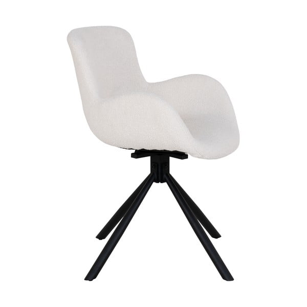 Balti polsterēti ēdamistabas krēsli ar roku balstiem (2 gab.) Amorim – House Nordic-image-4