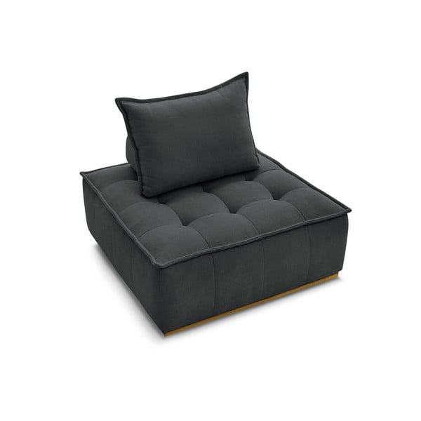 Tumši pelēks atpūtas krēsls no šenila auduma Elisa – Bobochic Paris-image-4