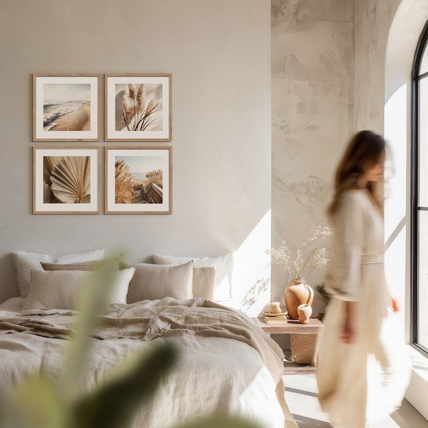 Drukātas gleznas (4 gab.) ar rāmi 30x30 cm Boho Dreams – Styler-image-2