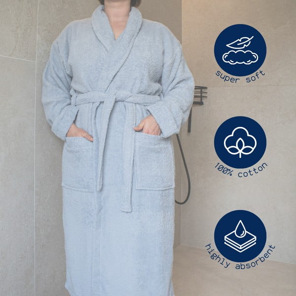 Zaļš kokvilnas halāts XXL Lindu – Tiseco Home Studio-image-1