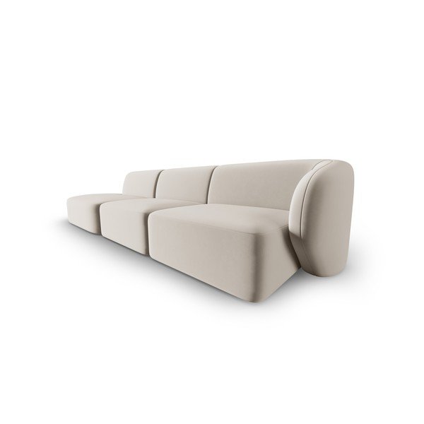 Bēšs samta dīvāns ar labo stūri 311 cm Paolo – Milo Casa-image-2