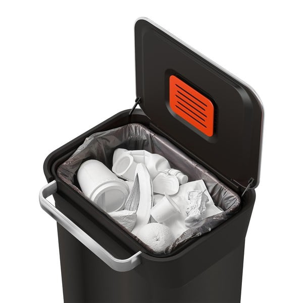 Melna tērauda atkritumu tvertne ar pedāli 30 l Titan – Joseph Joseph-image-4