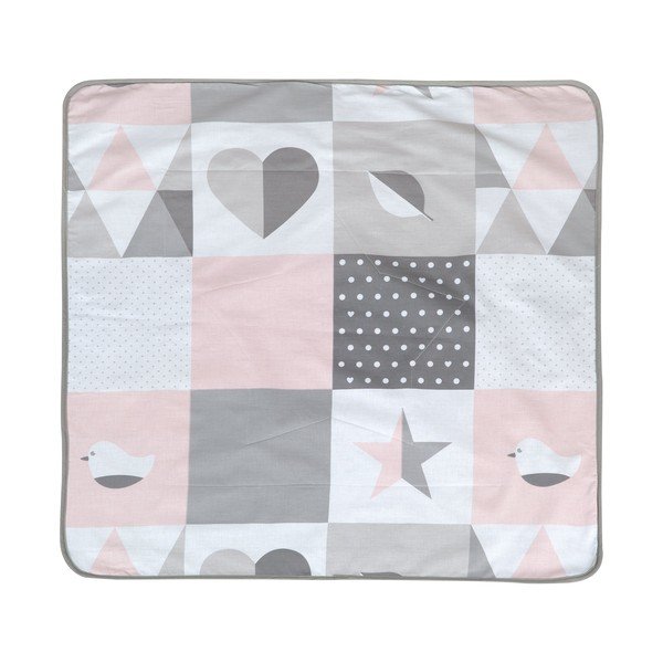 Rozā/pelēka mikroplīša bērnu sega 80x80 cm Happy Patch – Roba