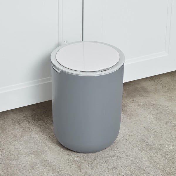 Gaiši pelēka atkritumu tvertne Addis Sensoric, 8 l-image-1