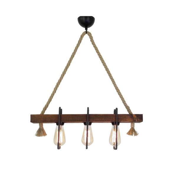 Koka griestu piekaramais gaismeklis Demir, 3 spuldzes