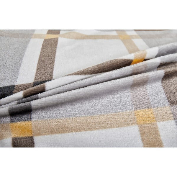 Pelēka/brūna vienguļamā mikroplīša gultas veļa 140x200 cm – My House-image-3