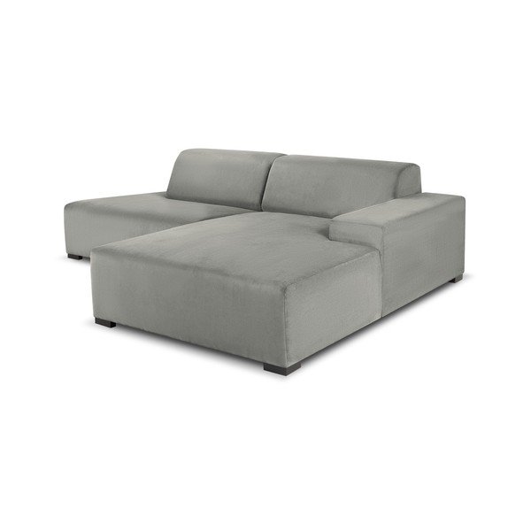 Gaiši pelēks velveta stūra dīvāns Cosmopolitan Design Hobart, labais stūris-image-4