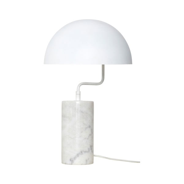 Balta dzelzs galda lampa ar marmora detaļām Hübsch Gero