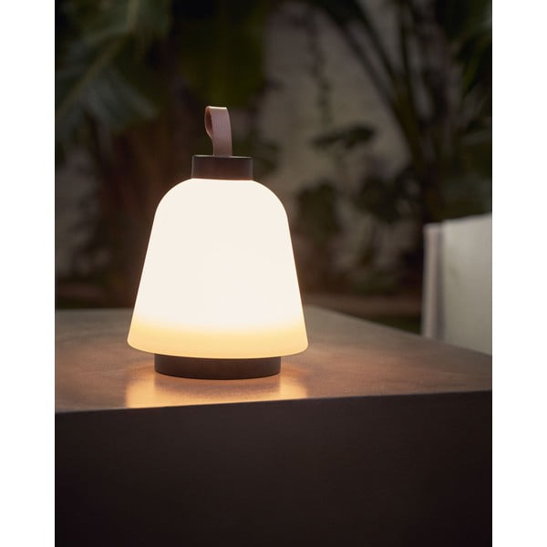 Balta plastmasas LED galda lampa ar regulējamu spilgtumu (augstums 24 cm) Udiya – Kave Home-image-3