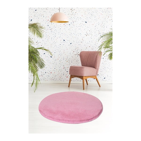 Gaiši rozā paklājs Milano, ⌀ 90 cm