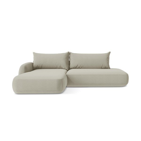 Bēšs salokāms stūra dīvāns (ar kreiso stūri/ar zvilni) Hale – Makamii