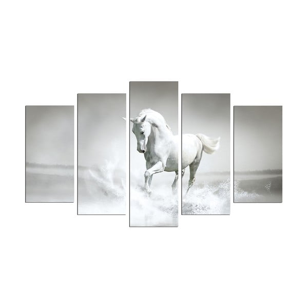 Daudzdaļīgā glezna "Baltais zirgs", 110 x 60 cm