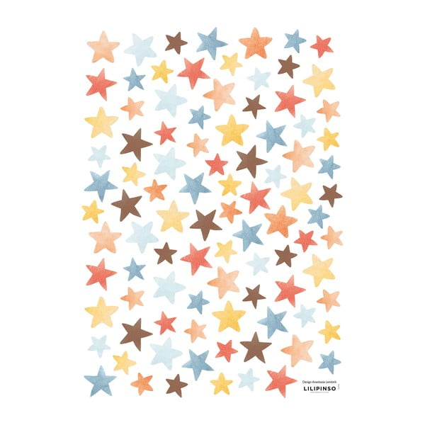 Bērnu uzlīmes (93 gab.) 30x42 cm Colorful Stars – Lilipinso