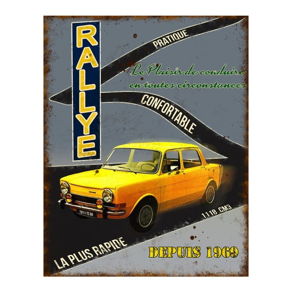 Metāla zīme Antic Line Rallye, 22 x 28 cm