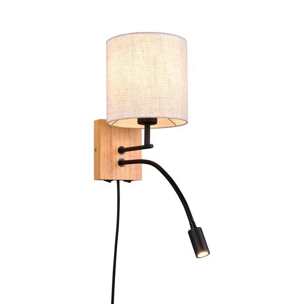 Bēša/dabīga toņa sienas lampa ø 18 cm Nilam – Trio-image-1