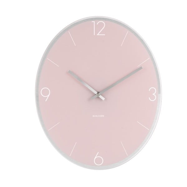 ETH elipsveida gaiši rozā sienas pulkstenis