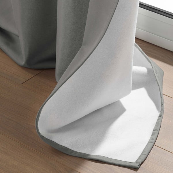 Pelēks mikrošķiedras siltumizolējošs aizkars 135x260 cm Micropolar – douceur d'intérieur-image-3