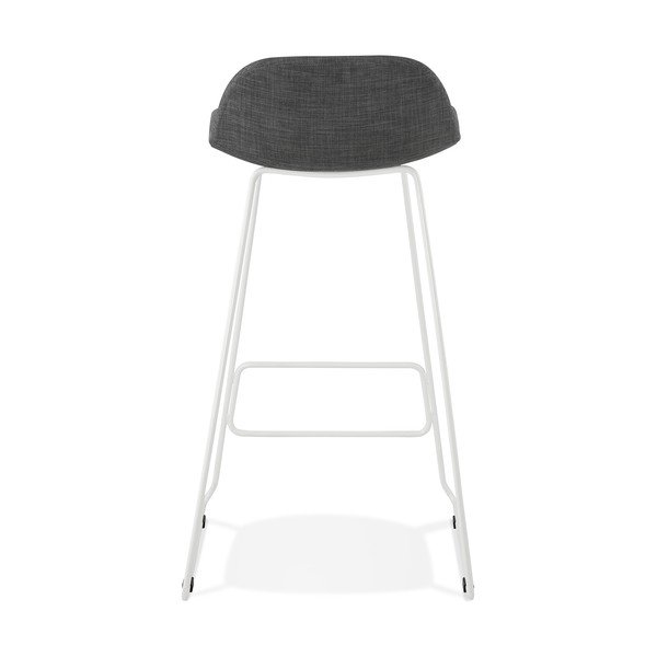 Pelēks bāra krēsls ar baltām kājām Kokoon Vancouver, sēdekļa augstums 76 cm-image-4