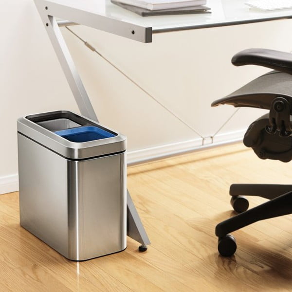 Sudraba krāsas atkritumu tvertne šķirotiem atkritumiem no nerūsējošā tērauda 20 l – simplehuman-image-1