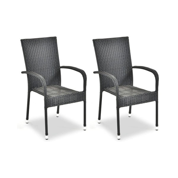 Melni plastmasas dārza krēsli (2 gab.) Paris – Bonami Essentials