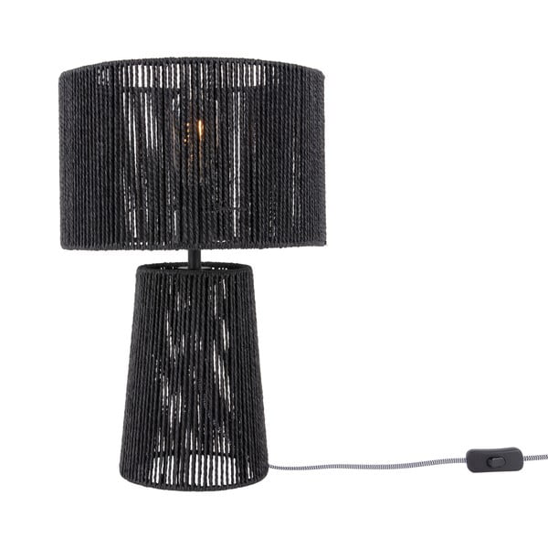 Melna galda lampa no papīra auklas (augstums 47 cm)  Forma Pin – Leitmotiv