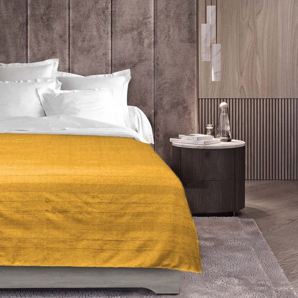 Dzeltens gultas pārklājs 220x240 cm Lucile – douceur d'intérieur-image-1
