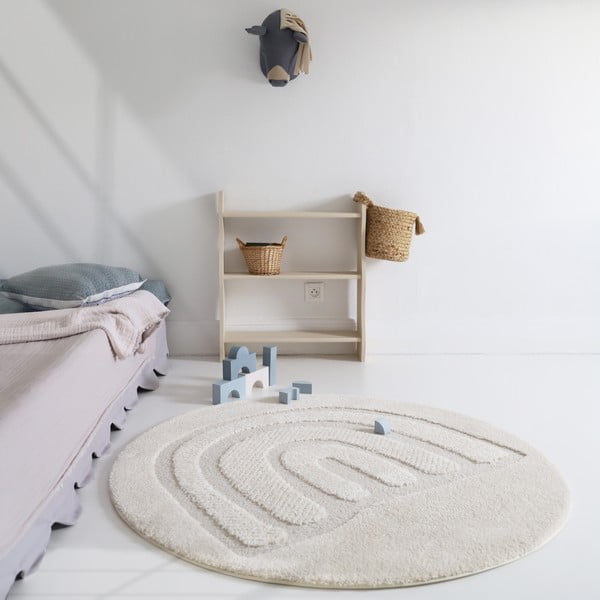 Krēmkrāsas bērnu paklājs ø120 cm Rainbow Dream S – Nattiot-image-3