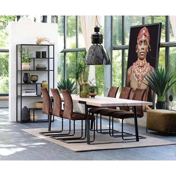 Melns metāla plaukts Canett Lite, augstums 188 cm-image-4