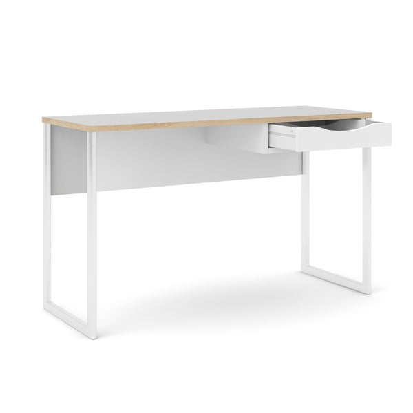 Balts rakstāmgalds Tvilum Function Plus, 130 x 48 cm-image-2