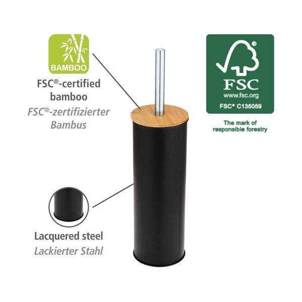 Melna tērauda tualetes birste Tortona – Wenko-image-3