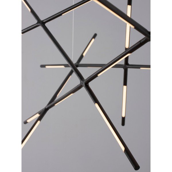Melna metāla LED piekaramā lampa ar regulējamu spilgtumu ar akrila stikla abažūru Raccio – Nova Luce-image-2