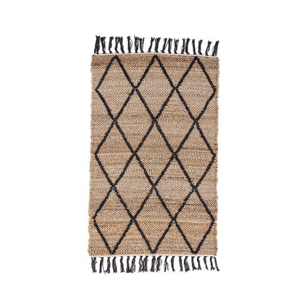 Melns/dabīga toņa ar rokām darināts džutas paklājs 60x90 cm Shaila – Yes Everyday