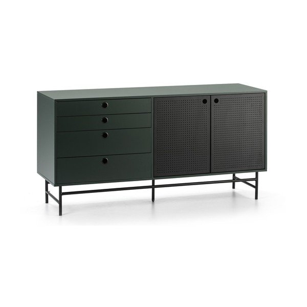 Melni zaļa kumode Teulat Punto, platums 150 cm-image-3