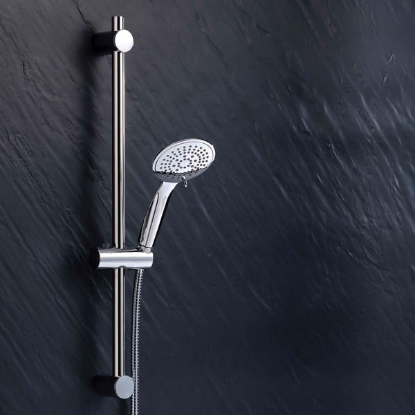 Matētas sudraba krāsas plastmasas dušas komplekts ar rokas dušu 70 cm Hydro – douceur d'intérieur-image-1