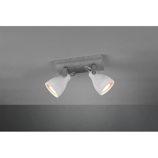 Pelēks sienas lukturis 2 spuldzēm Trio Concrete, garums 23 cm-image-1