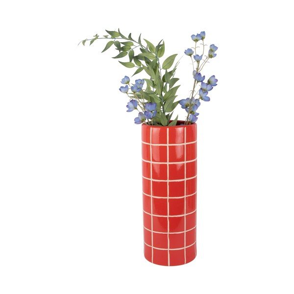 Sarkana keramikas vāze (augstums 40 cm) Retro Tiles – PT LIVING-image-3