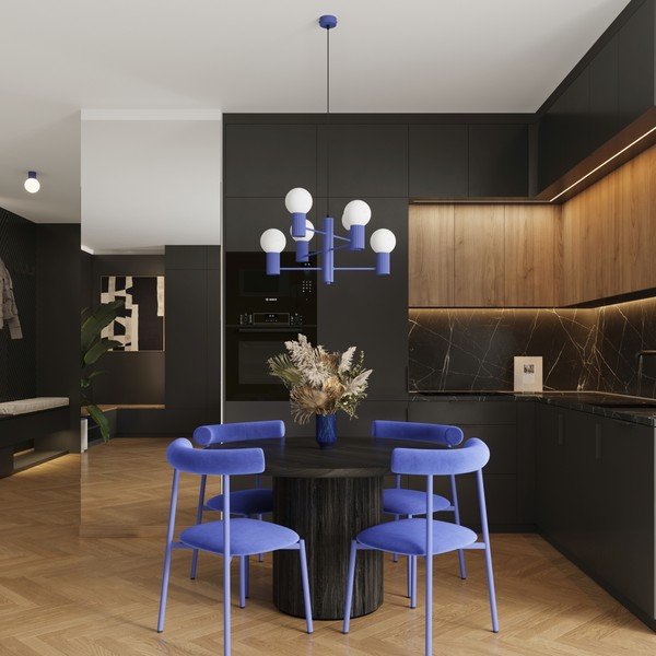 Zila piekaramā lampa ar stikla abažūru Orbital – Sollux-image-2