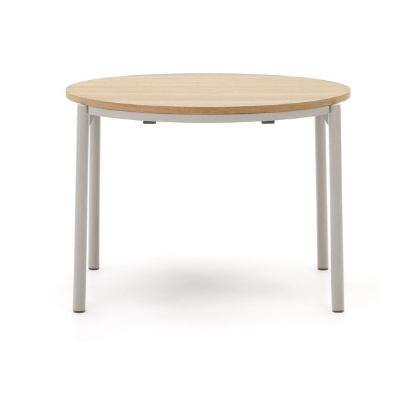 Dabīga toņa apaļš izvelkams ēdamgalds ar ozolkoka imitācijas galda virsmu ø 90 cm Montuiri – Kave Home