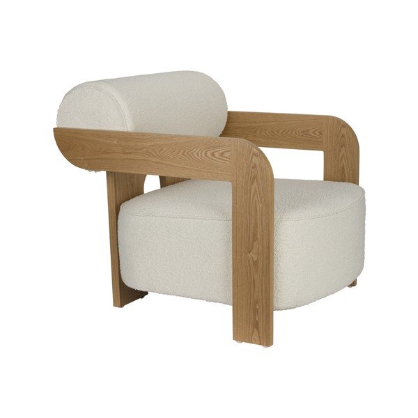 Bēšs atpūtas krēsls no buklē auduma Oolong – Zuiver