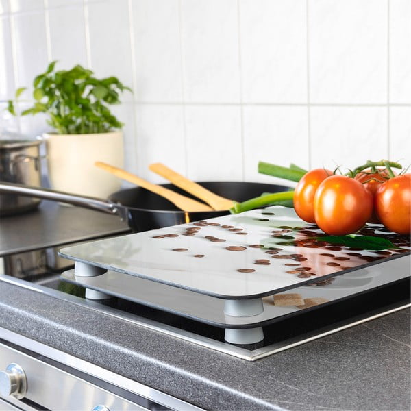 Rūdīta stikla plīts aizsargplāksnes (2 gab.) 52x30 cm Café Aromatica – Maximex-image-1