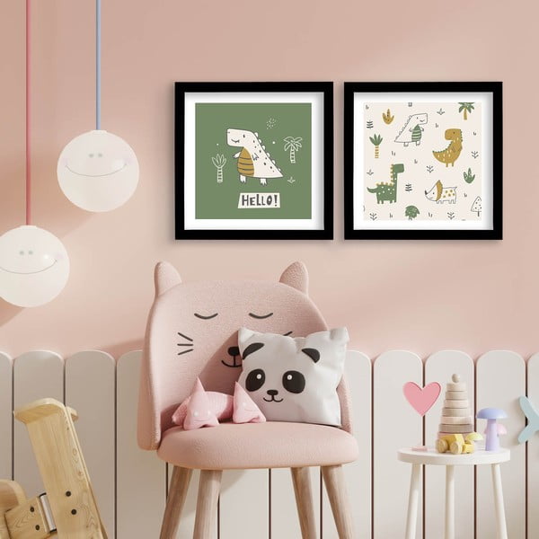 Bērnu bildes (2 gab.) 33x33 cm Hello – Wallity-image-1