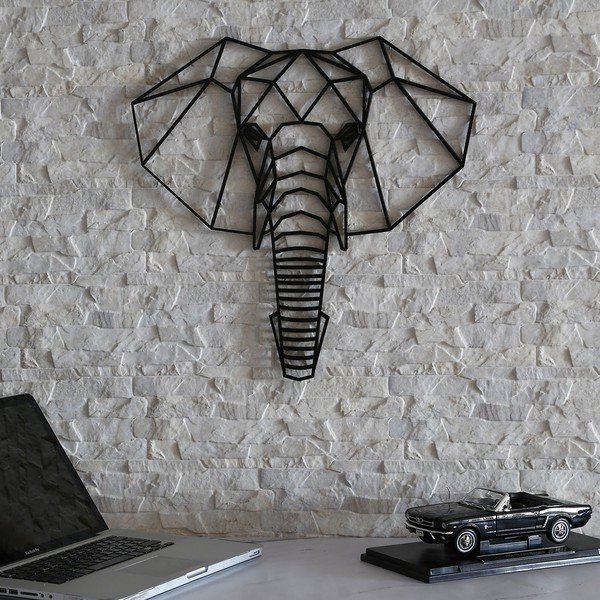 Melns sienas dekors Elephant, 39 x 65 cm-image-2