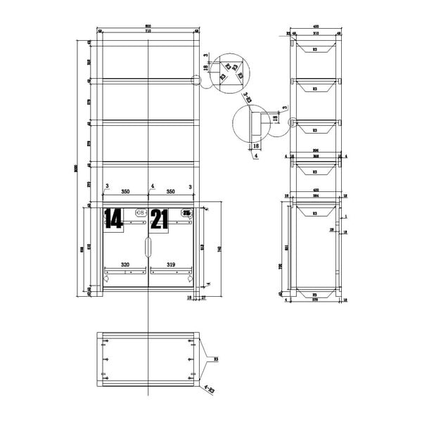 Brūns grāmatu plaukts Vipack Alex-image-2