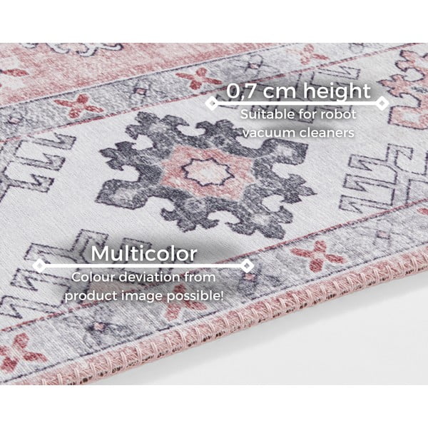 Gaiši rozā paklājs Nouristan Gratia, 80 x 200 cm-image-4