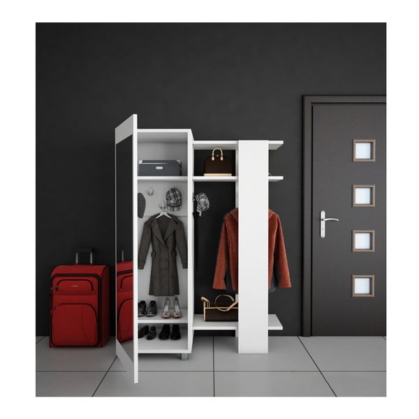 Balts drēbju skapis ar spoguli Antre-image-2