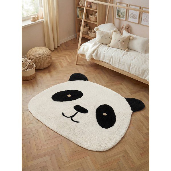 Melns/krēmkrāsas mazgājams/ar rokām darināts kokvilnas bērnu paklājs 103x120 cm Snuggle Patsy – Hanse Home-image-1