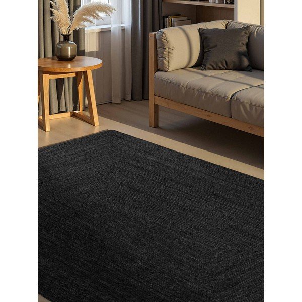 Melns divpusējs/ar rokām darināts džutas paklājs 120x180 cm Juno – Hanse Home-image-1
